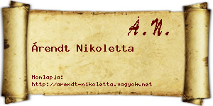 Árendt Nikoletta névjegykártya