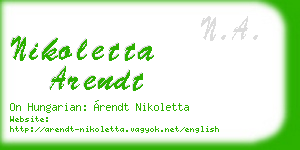 nikoletta arendt business card